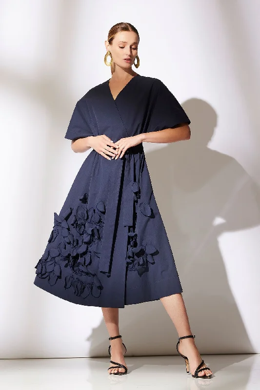 Tech Taffeta Embroidered Kimono Dress