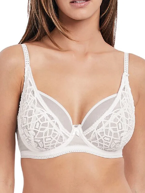 Women's Everyday Wear Lingerie Soiree Lace High Apex Bra - White