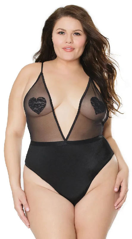 Affordable Lingerie for Women Plus Size Low Priority Sheer Teddy