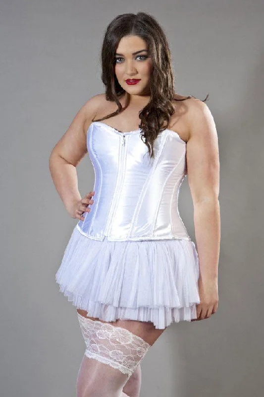 Glamour Overbust Plus Size Corset In Satin