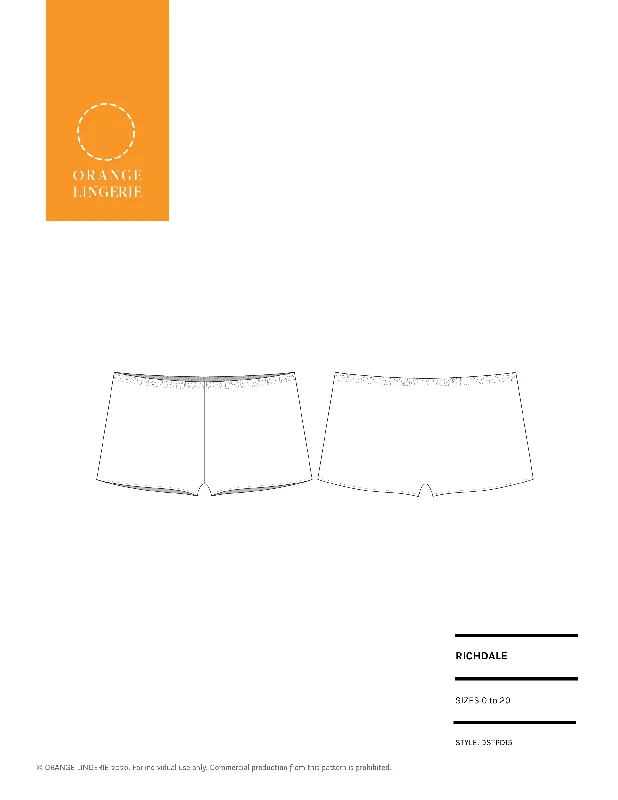 Women's Lingerie for HoneymoonsRichdale Tap Shorts PDF Sewing Pattern