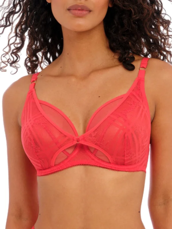 Women's Corset Style Lingerie Fatale High Apex Bra - Chilli Red