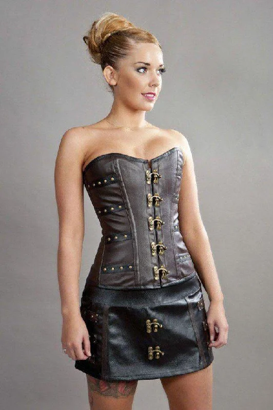 C-Lock Overbust Steampunk Corset in Matte Vinyl