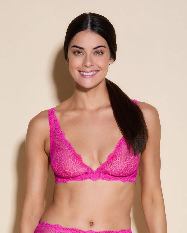 Women's Lingerie with Embroidery DetailsForte Longline Bralette