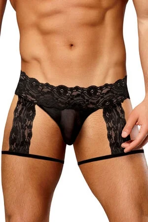 Women's Lingerie with Soft Cup BrasLace G-String Garter Short