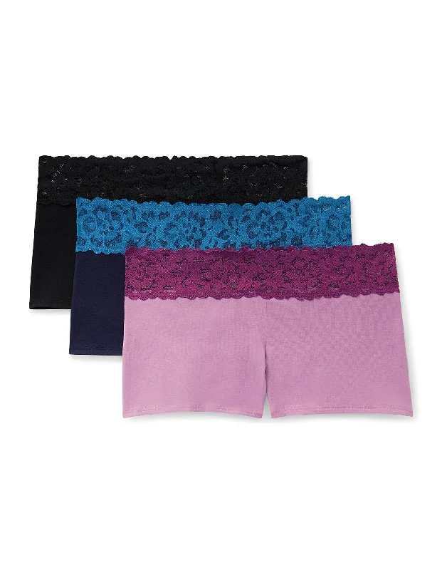 Women's Lingerie for Romantic EveningsLeondra Women's Shortie Shortie Panties (Pack Of 3)
