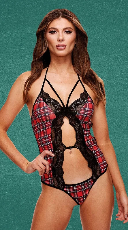 Women's Lingerie for HoneymoonsPlease Me Plaid Teddy