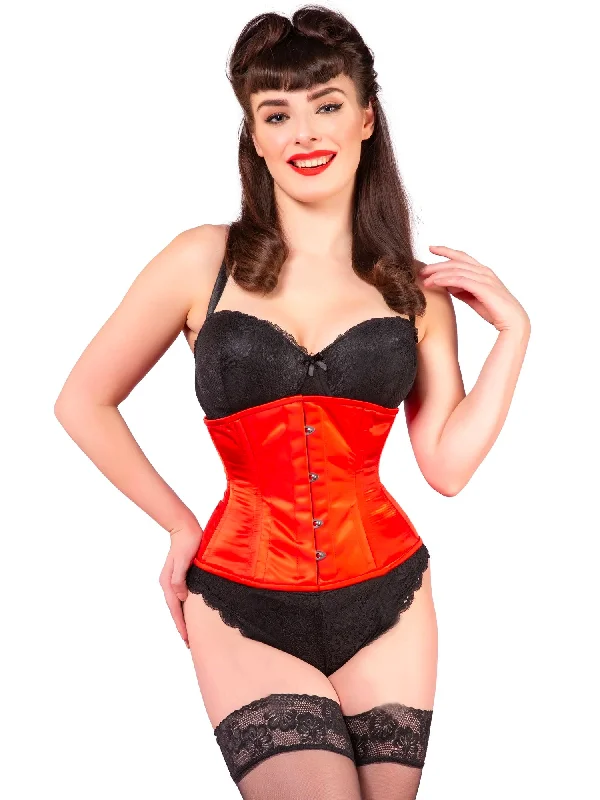 Women's Corset Style LingerieSatin Waist Cincher Red