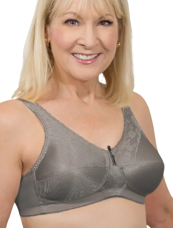 Women's bras with moisture - wicking propertiesABC American Breast Care Lace Soft Mastectomy Bra, Grey | Grey Mastectomy Bra ABC | Mastectomy America Breast Care Lace Soft Cup Bra