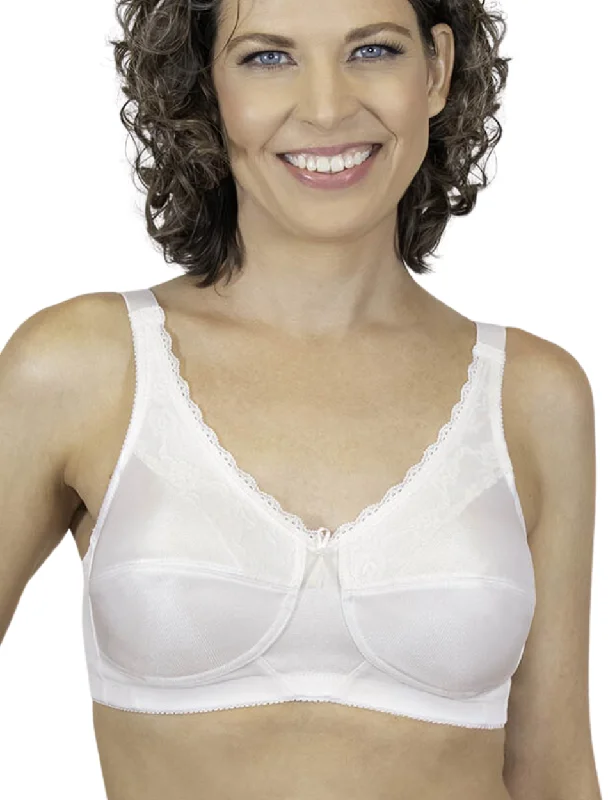 Women's strapless bras with silicone gripABC American Breast Care Lace Soft Mastectomy Bra, White | White Mastectomy Bra ABC | Mastectomy America Breast Care Lace Soft Cup Bra