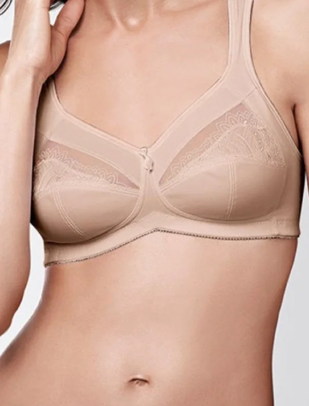 Women's balconette bras with lace trimAmoena Isadora Wire Free Soft Bra, Nude | Amoena Mastectomy Bras