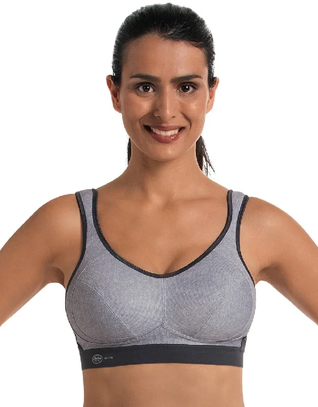 Women's animal - print brasAnita Maximum Support and Extreme Control wirefree Sports Bra, Heather Grey