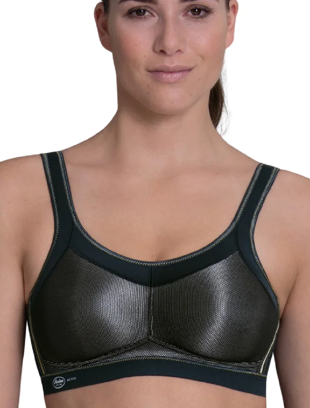 Women's push - up bras for enhanced cleavageAnita Active Momentum Wire Free Sports Bra, Black
