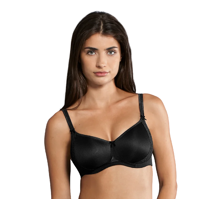 Women's underwire bras for extra supportAnita Rosa Faia Lace Rose Wireless Contour Bra, Black