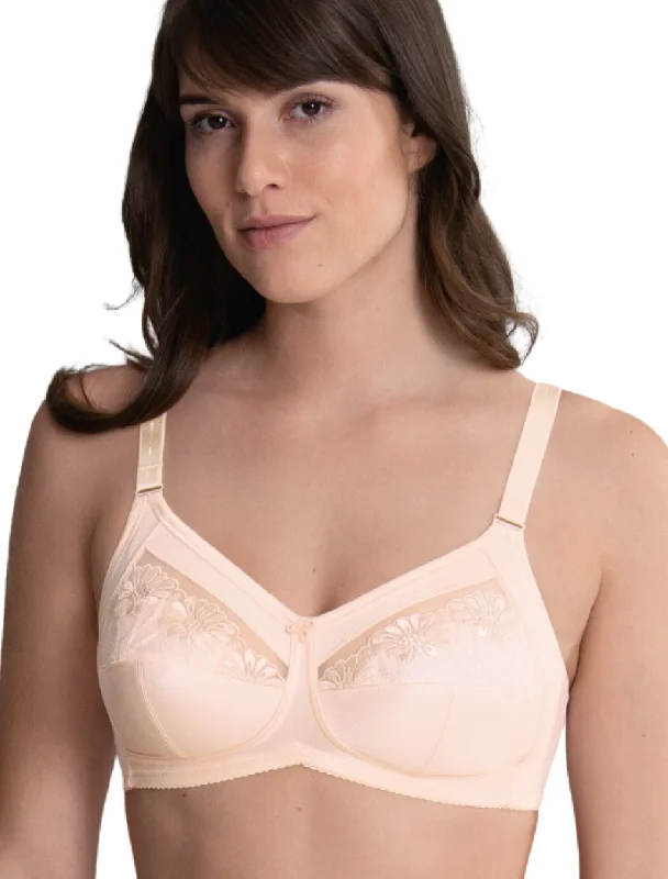 Women's balconette bras with lace trimAnita Safina Wire Free Comfort Bra, Biscuit | Anita Safina Wireless Bras