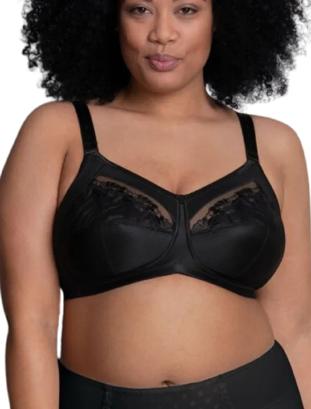 Women's bras with a lace overlayAnita Safina Wire Free Comfort Bra, Black | Anita Safina Wireless Bras | Anita Full Cup Non Wired Bras