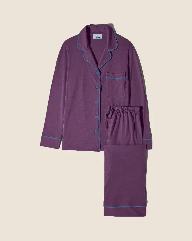 Women's striped brasEnsemble Pyjama Haut À Manches Longues Et Pantalon, Petite