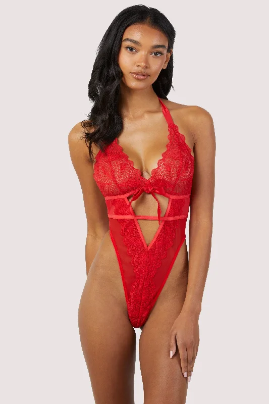Women's convertible bras with multiple strap optionsDee Red Eyelash Lace and Mesh Body Women's convertible bras with multiple strap optionsDee Red Eyelash Lace and Mesh Body