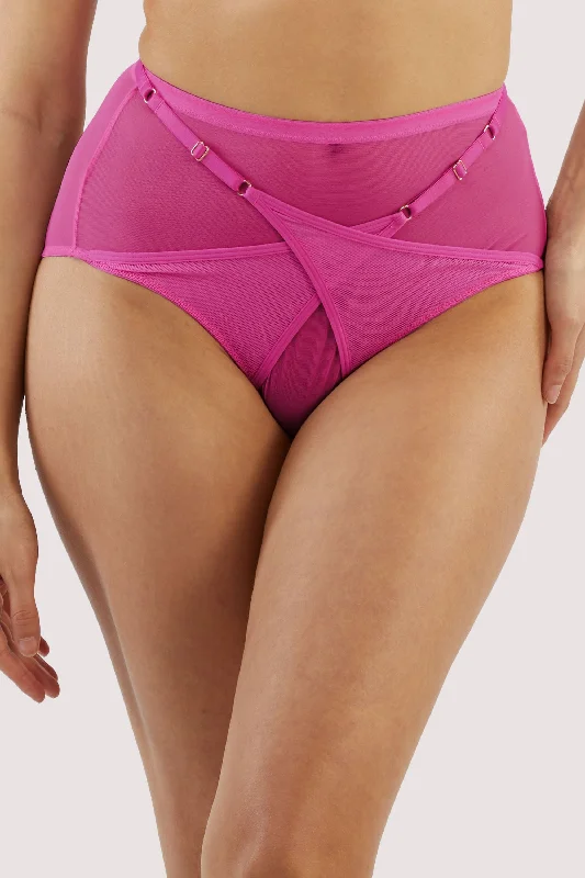 Women's bras featuring a microfiber materialEddie Magenta Crossover Wrap High Waist Brief Women's bras featuring a microfiber materialEddie Magenta Crossover Wrap High Waist Brief