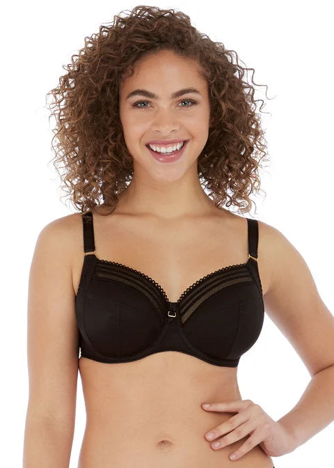 Women's plunge bras for low - cut topsFreya Viva Underwire Side Support Bra, Noir