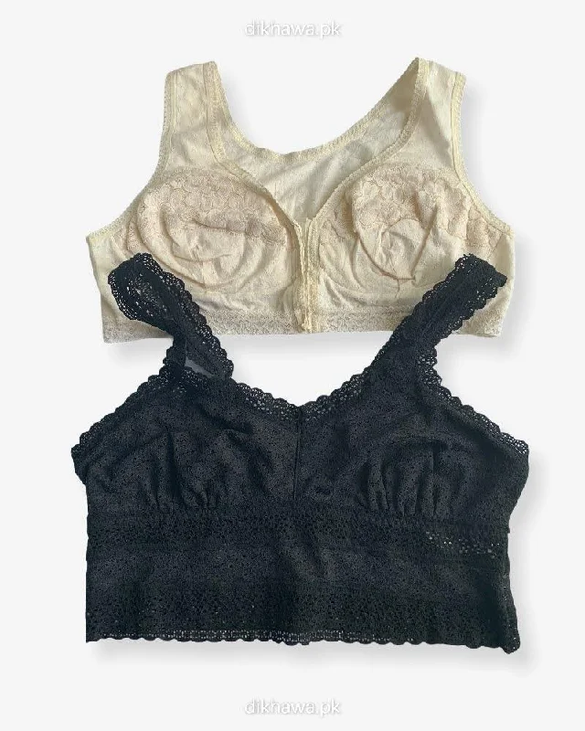 Women's sports bras with a racerback designNon Padded Ladies Jogging Bra - Sports Bra - Soft Padded Imported Stocklot Branded Pushup Bra - Single Padded Bra - Pack of 2