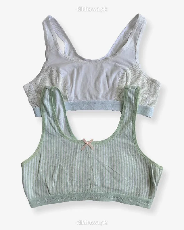 Women's bras made of breathable meshNon Padded Ladies Jogging Bra - Sports Bra - Soft Padded Imported Stocklot Branded Pushup Bra - Single Padded Bra - Pack of 2