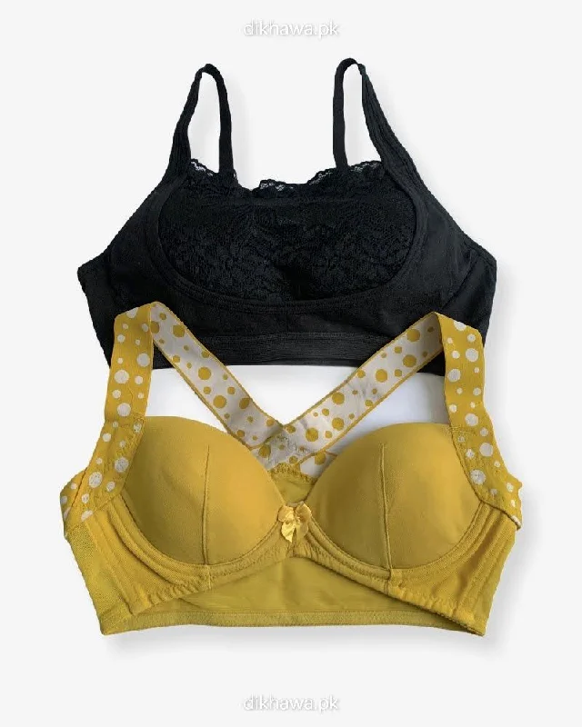 Women's bras with a cooling fabricPack Of 2 - Girls,Women Sports Non Padded Bra Ladies Jogging Bra Imported Stocklot Branded Sports Bra