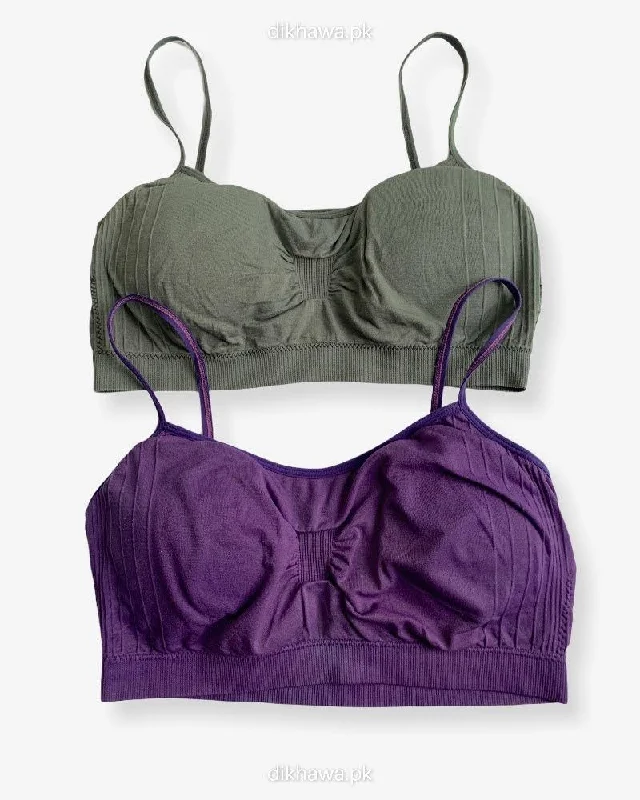 Women's bras with a seamless constructionPack Of 2 - Girls,Women Sports Non Padded Bra Ladies Jogging Bra Imported Stocklot Branded Sports Bra Women's bras with a seamless constructionPack Of 2 - Girls,Women Sports Non Padded Bra Ladies Jogging Bra Imported Stocklot Branded Sports Bra
