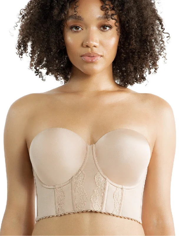 Parfait Elissa Longline Strapless Bustier, Beige | European Beige Strapless Bustier | Parfait Elissa Longline Strapless Bra