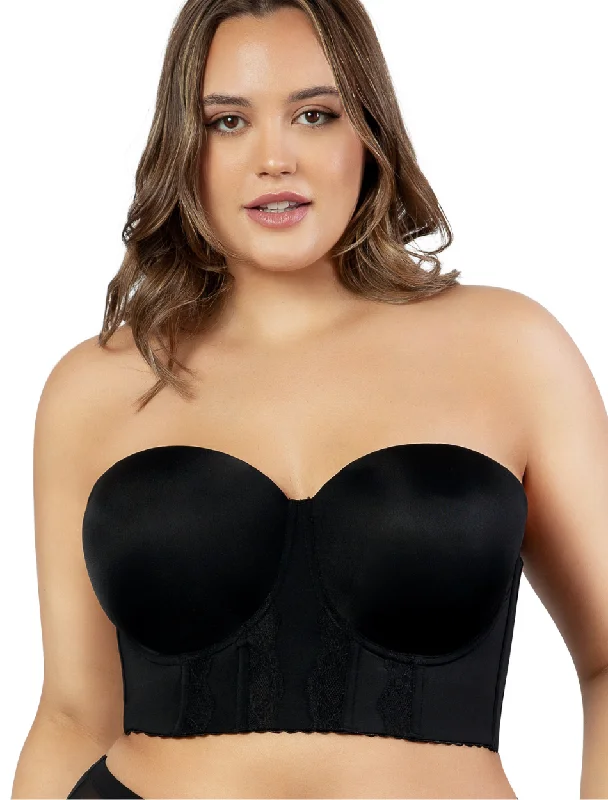 Parfait Elissa Longline Strapless Bustier, Black | Black Strapless Bustier | Parfait Elissa Longline Strapless Bra Black