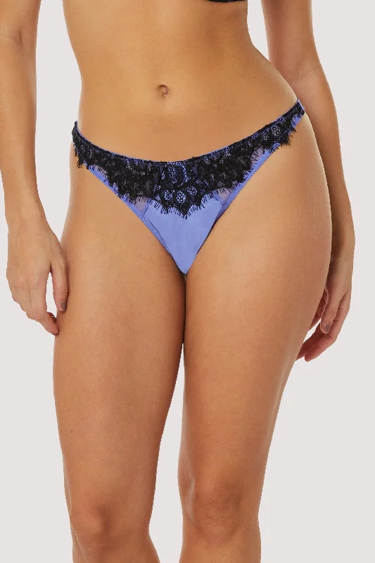 Stevie Lilac and Black Lace Thong