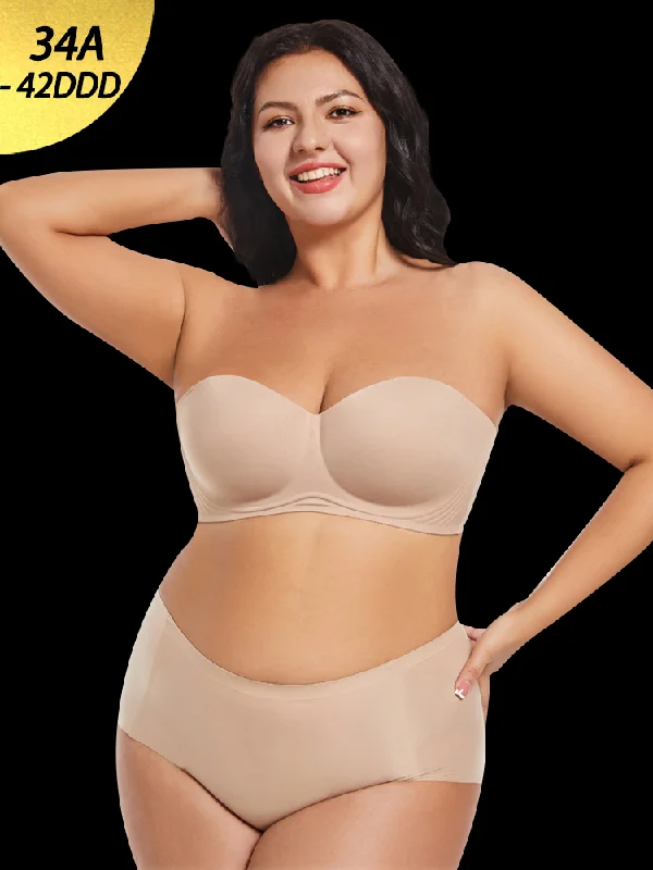 Bra with a built - in underwire for enhanced support​ Anti-Slip Strapless Invisible Bra with Removable Straps