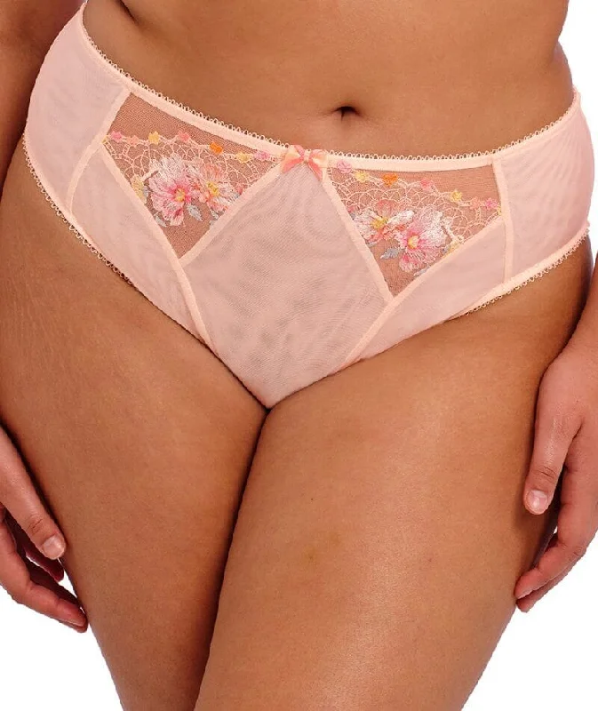 Bra with a moisture - wicking memory foam cup for sweaty conditions Elomi Himari High Leg Brief - Peach Whisper Bra with a moisture - wicking memory foam cup for sweaty conditions Elomi Himari High Leg Brief - Peach Whisper