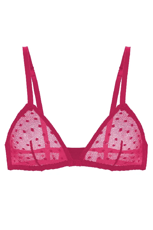 Bra with a matte finish for a more subdued appearance​ Mimi Fuchsia dots soft bra