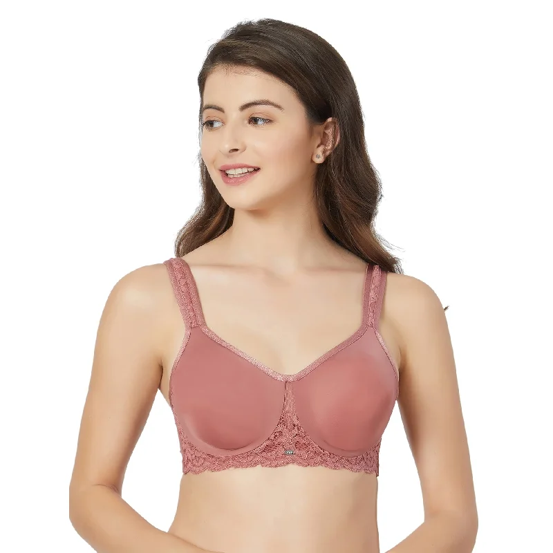 Bra with a matte finish for a more subdued appearance​ Full Coverage Non Padded Wired Lace Bra-FB-609
