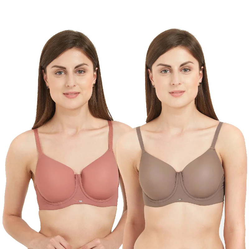 Bra with a reversible design for double the style options​ Full Coverage Padded Wired Bra(PACK OF 2)-COMBO CB-121