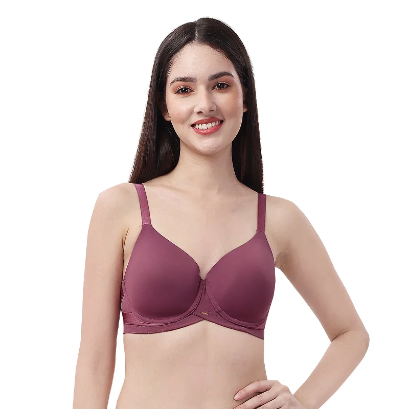 Bra with a wire - free construction for a softer feel Full Coverage Padded Wired T-shirt Bra with Mesh Detailing CB-131 Bra with a wire - free construction for a softer feel Full Coverage Padded Wired T-shirt Bra with Mesh Detailing CB-131