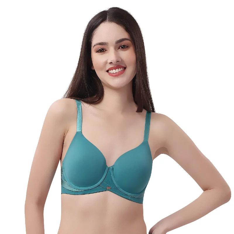 Bra with a satin - lined cup for a smooth and comfortable fit Full Coverage Padded Wired T-shirt Bra with Mesh Detailing CB-131 Bra with a satin - lined cup for a smooth and comfortable fit Full Coverage Padded Wired T-shirt Bra with Mesh Detailing CB-131