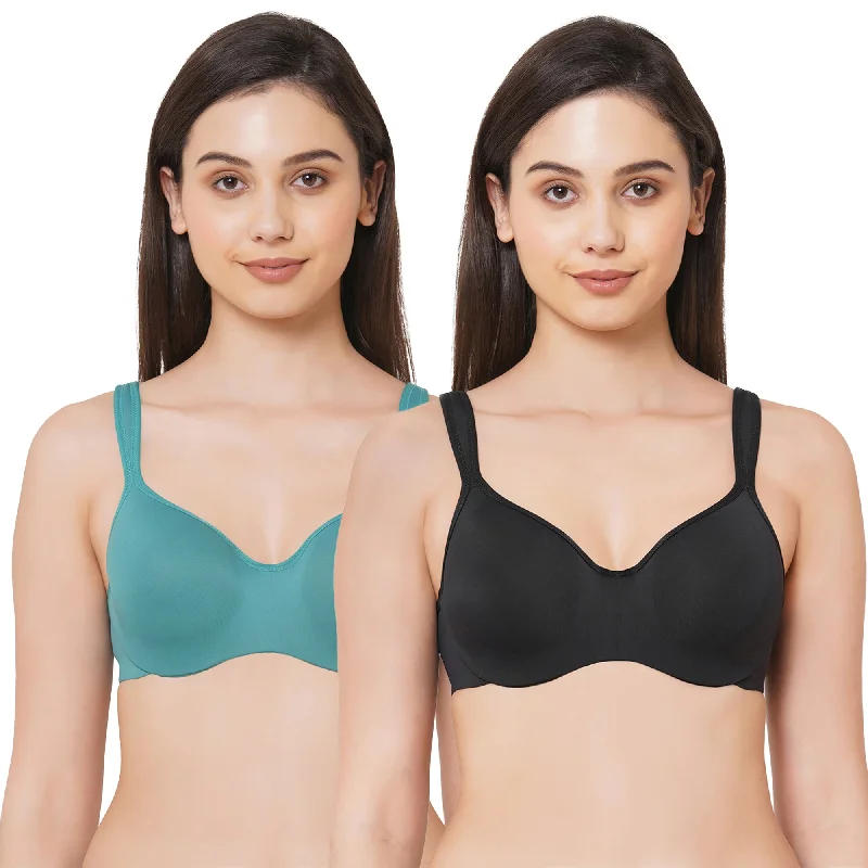 Bra with a pattern - print for a more unique appearance​ Full coverage Sweetheart neckline padded wired Bra (Pack of 2) CB-130