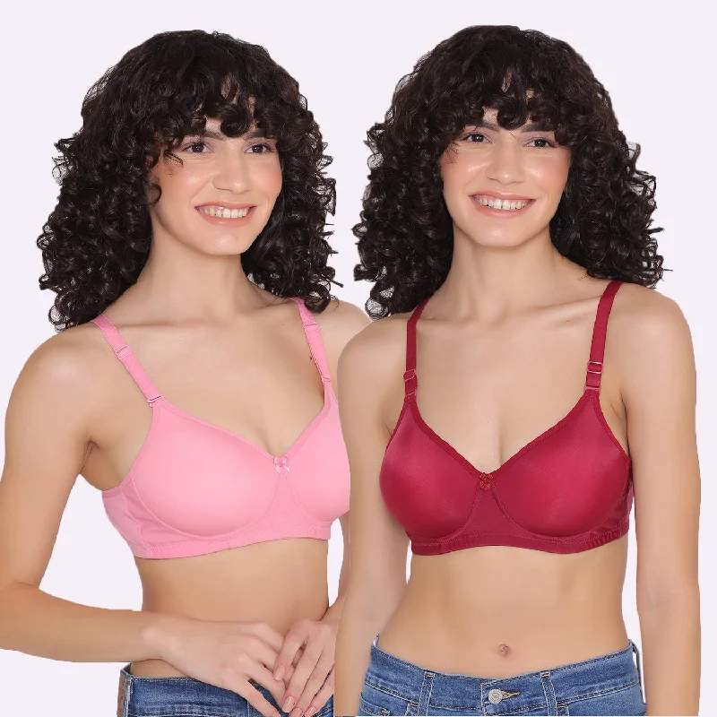 Balconette bras with a stylish and flattering design Women's Padded and Non Wired Full Coverage T-Shirt Bra (Pack of 2)-LILY Balconette bras with a stylish and flattering design Women's Padded and Non Wired Full Coverage T-Shirt Bra (Pack of 2)-LILY