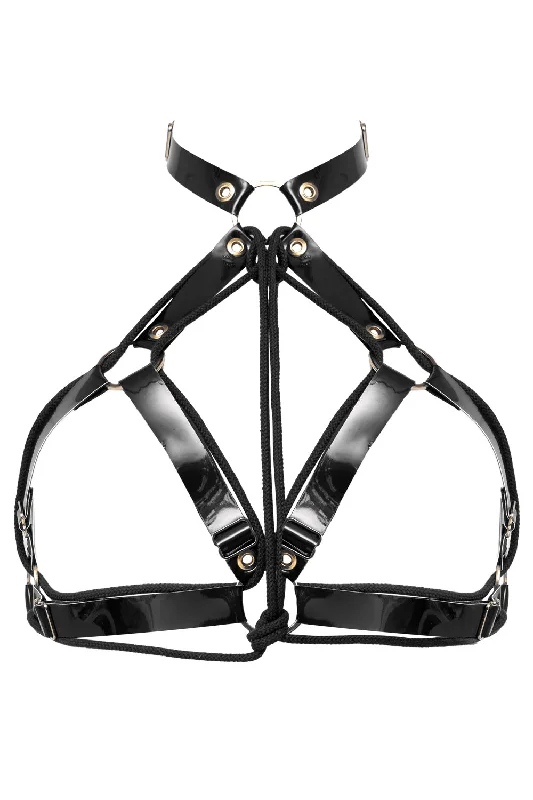 Bra with a plus - size front - closure for easy access Geoma Shibari Black halter bra by Secret Room Bra with a plus - size front - closure for easy access Geoma Shibari Black halter bra by Secret Room