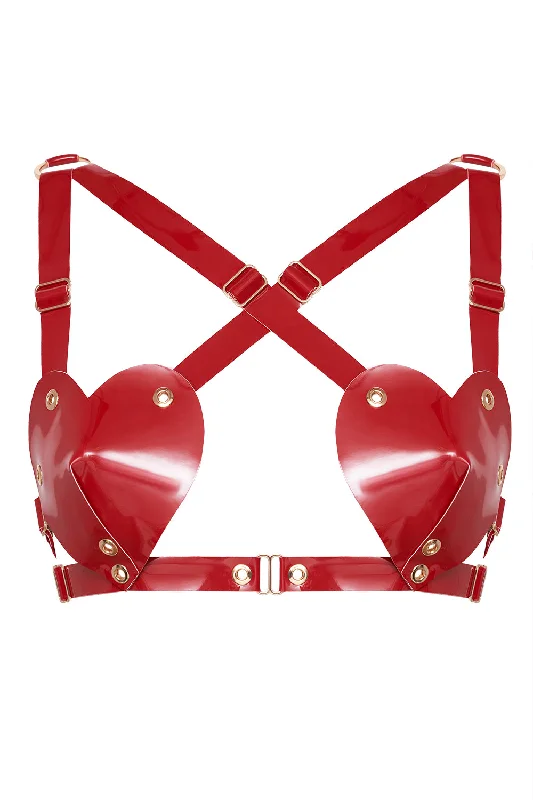 Nursing bras for easy breastfeeding access​ Hearts Red bra by Secret Room