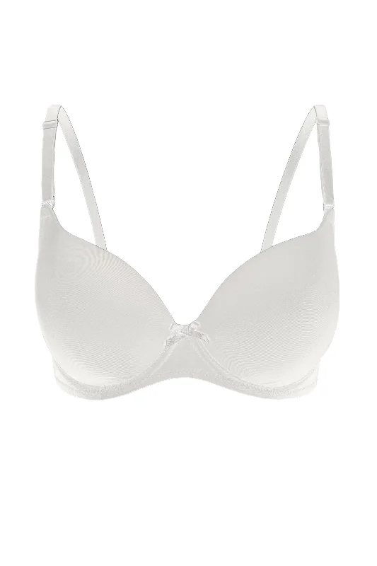 Bra with a plus - size underbust band for a secure fit​ Karen white push-up bra