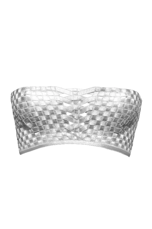 Bra with a removable padding for customizable support​ Kufiya silver top
