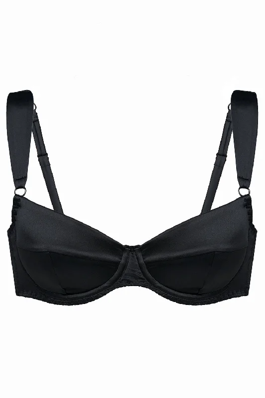 Bra with a mesh - lined cup for better breathability​ Leria black bra