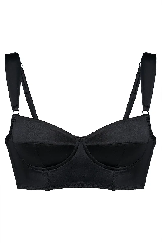 Bra with a plus - size wireless option for comfort​ Leria Black bustier