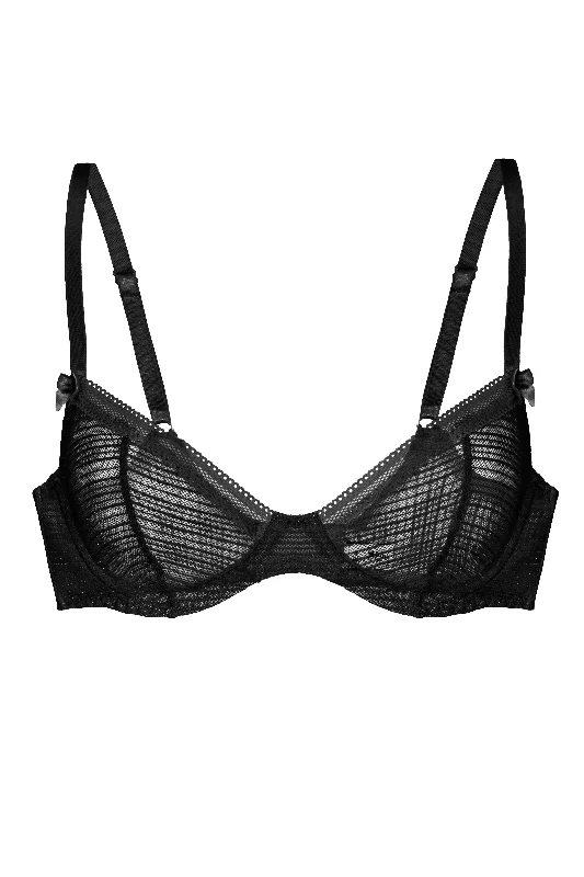 Bra with a racerback design for better mobility​ Lessie Black bra