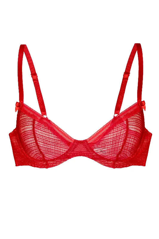 Bra with a racerback design for better mobility​ Lessie Red bra