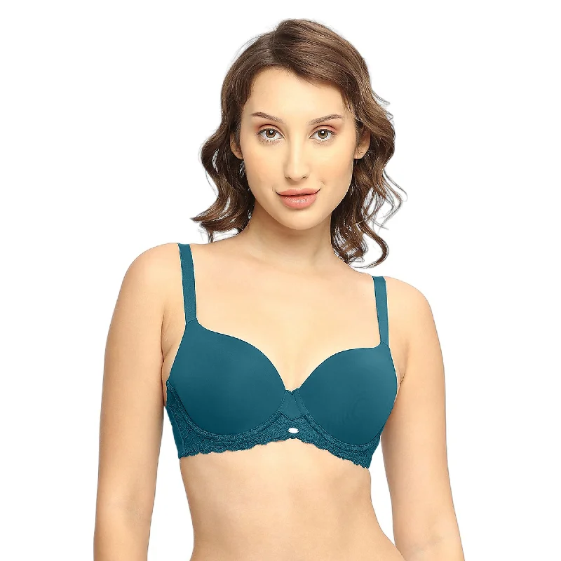 Bra with a cross - back strap design for a trendy look Medium Coverage Padded Wired Lace Bra-FB-550 Bra with a cross - back strap design for a trendy look Medium Coverage Padded Wired Lace Bra-FB-550