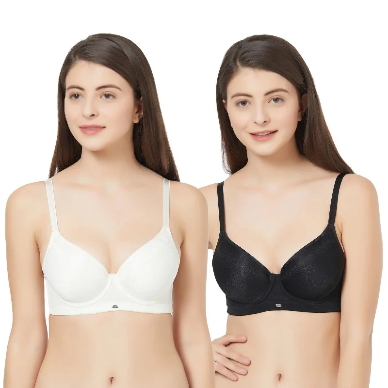 Bra with a memory foam cup for a customized fit Medium coverage Padded Wired T-shirt bra (PACK OF 2) CB-127 Bra with a memory foam cup for a customized fit Medium coverage Padded Wired T-shirt bra (PACK OF 2) CB-127